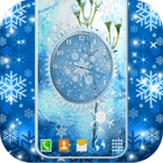 winter snow clock wallpaper android application logo